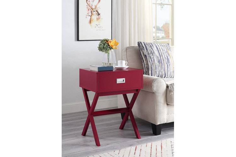 Maison cross legs end deals table with storage